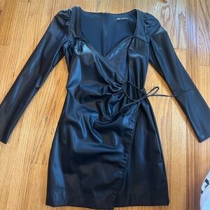 Zara Black Long Sleeve Wrap Dress